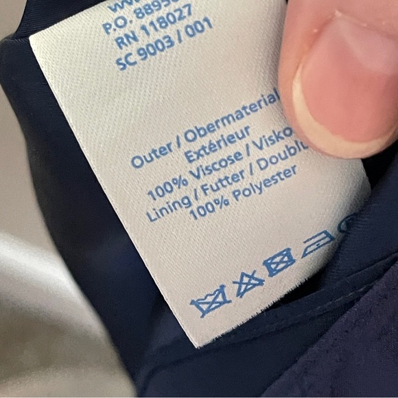 BODEN Selina Dress Fit & Flare Navy Blue White Pleated Front Panel, Size 6 - Picture 8 of 9